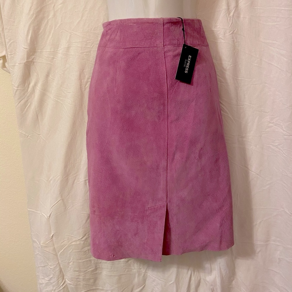 Express Pink Suede Skirt Express World Brand